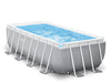 Intex Prism Frame zwembad 400 x 200 x 122 cm,Sterk stalen frame met poedercoating,Stevige 3-laagse liner,Lichtgrijze kleur,Inclusief cartridge filterpomp en zwembadtrap