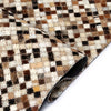 vidaXL Vloerkleed patchwork vierkant 80x150 cm leer vierkant bruin/wit