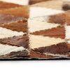 vidaXL Vloerkleed driehoek patchwork 160x230 cm echt leer bruin/wit