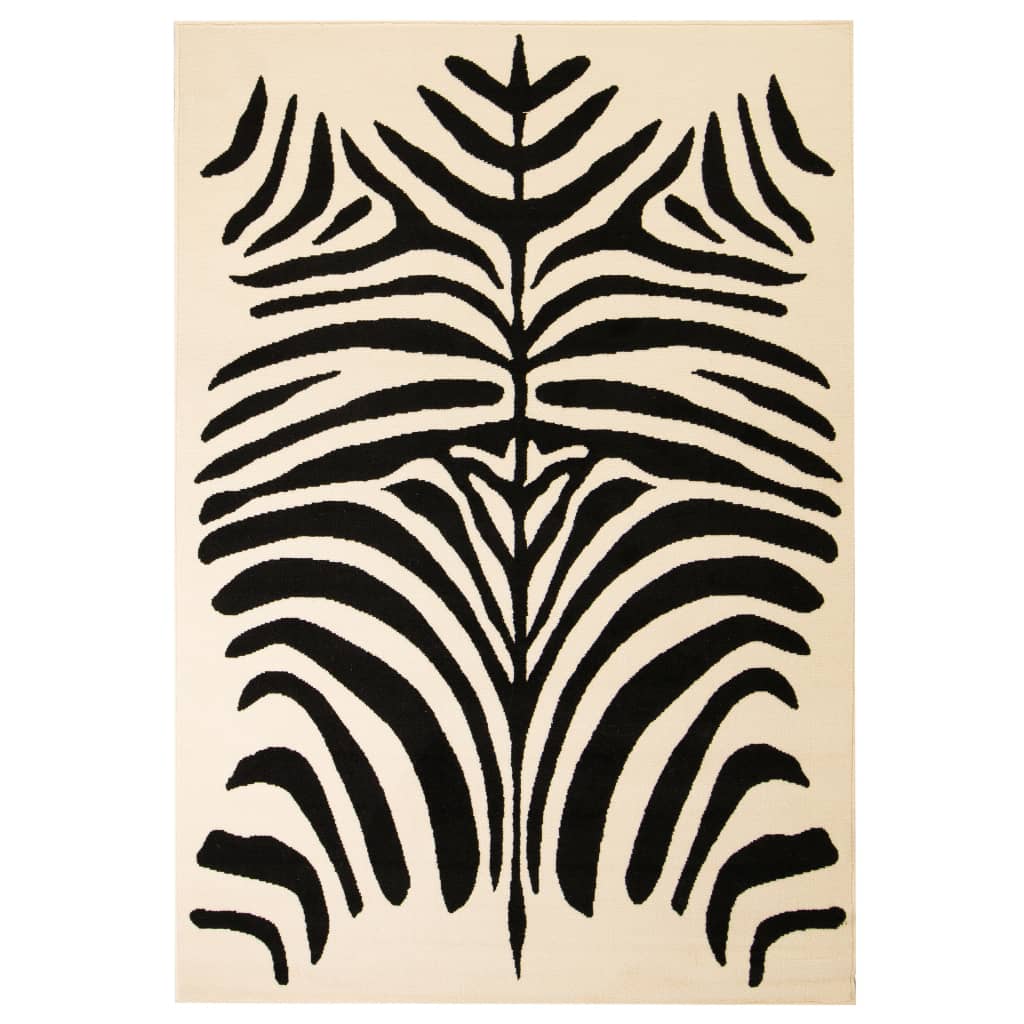 vidaXL Vloerkleed modern zebra ontwerp 80x150 cm beige/zwart
