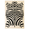 vidaXL Vloerkleed modern zebra ontwerp 80x150 cm beige/zwart