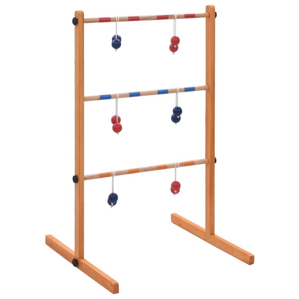 Afmetingen ladder: 62 x 60 x 100 cm (L x B x H) Materiaal: massief grenenhout Inclusief 6 paar ballen en een draagtas WAARSCHUWING: Niet geschikt voor kinderen jonger dan 36 maanden.