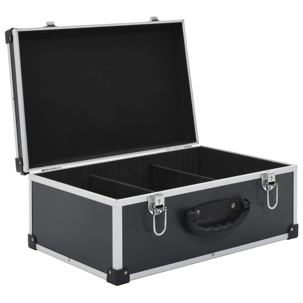 vidaXL Cd-koffer voor 60 cd's aluminium ABS zwart