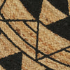 Kleur: naturel en zwart patroon Materiaal: gevlochten jute Diameter: 120 cm Handgemaakt Aantrekkelijke textuur