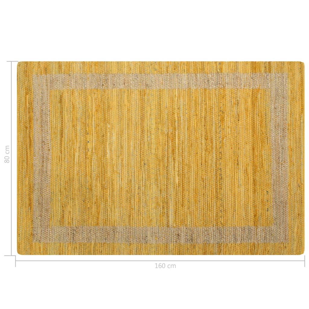 vidaXL Vloerkleed handgemaakt 80x160 cm jute geel