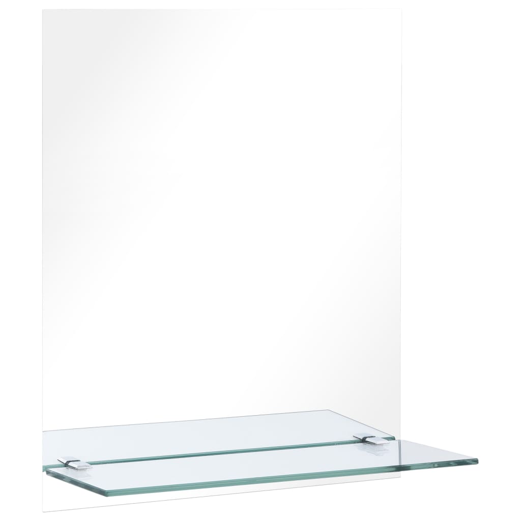 Materiaal: gehard glas Afmetingen: 20 x 40 cm (B x H) Afmetingen schap: 20 x 10 cm (B x D) Eenvoudig op de muur te monteren