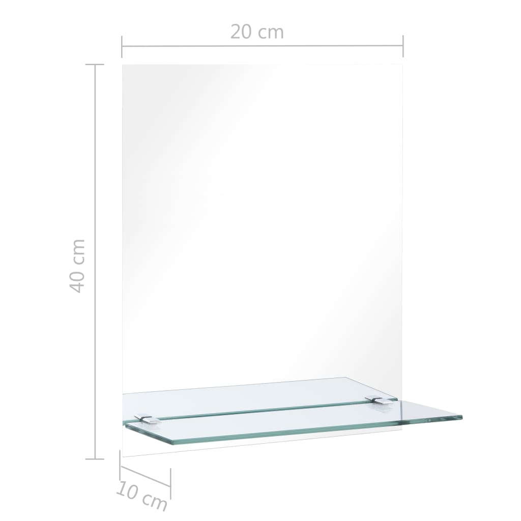 vidaXL Wandspiegel met schap 20x40 cm gehard glas