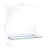 vidaXL Wandspiegel met schap 30x30 cm gehard glas