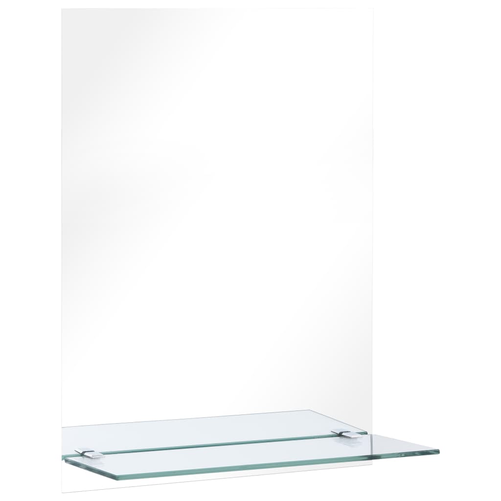 Materiaal: gehard glas Afmetingen: 30 x 50 cm (B x H) Afmetingen schap: 30 x 10 cm (B x D) Eenvoudig op de muur te monteren