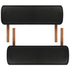 Inklapbare massagetafel 2 zones met houten frame (zwart)