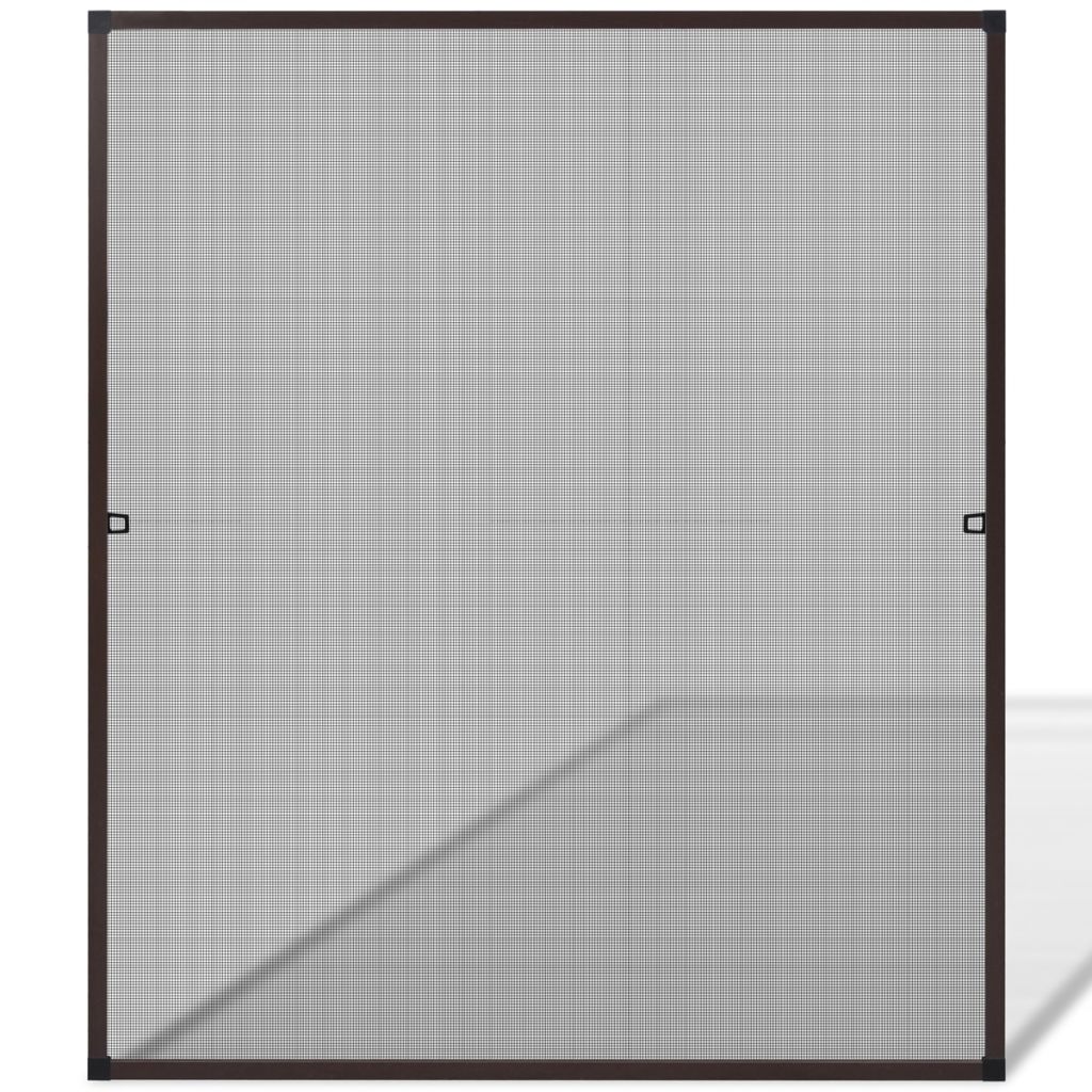 Kleur: Bruin Afmetingen: 120 x 140 cm Materiaal: Aluminium frame + glasvezel gaas Kan eenvoudig passend worden gemaakt voor ieder raam Eenvoudig te monteren Levering bevat montageaccessoires