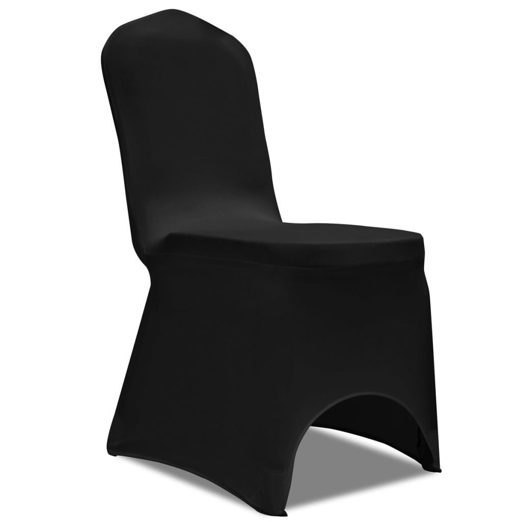 Kleur: zwart Geschikt voor vele soorten stoelen Stofgewicht: 160 g/m² Wasbaar op 40 °C Herbruikbaar Levering bevat 4 stoelhoezen Materiaal: Polyester: 90%, Elasthaan: 10%