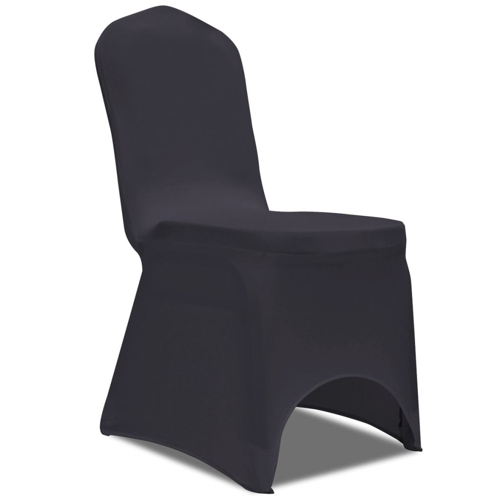 Kleur: antraciet Geschikt voor vele soorten stoelen Stofgewicht: 160 g/m² Wasbaar op 40 °C Herbruikbaar Levering bevat 4 stoelhoezen Materiaal: Polyester: 90%, Elasthaan: 10%