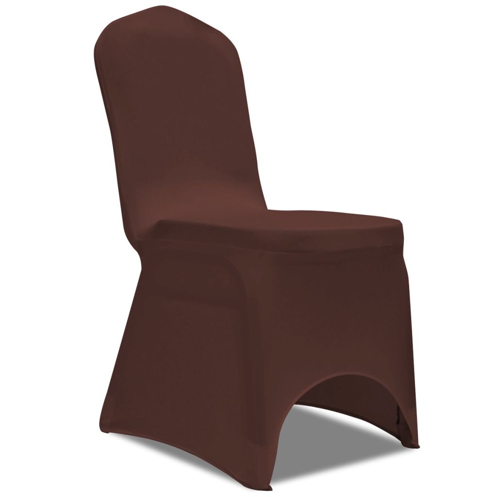 Kleur: bruin Geschikt voor vele soorten stoelen Stofgewicht: 160 g/m² Wasbaar op 40 °C Herbruikbaar Levering bevat 4 stoelhoezen Materiaal: Polyester: 90%, Elasthaan: 10%