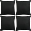 vidaXL Kussenhoezen linnen-uitstraling 50x50 cm zwart 4 st