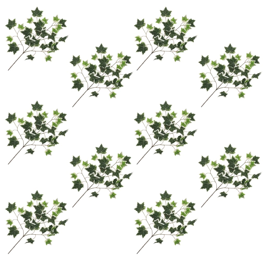 vidaXL Kunstbladeren klimop 10 st 70 cm groen en wit