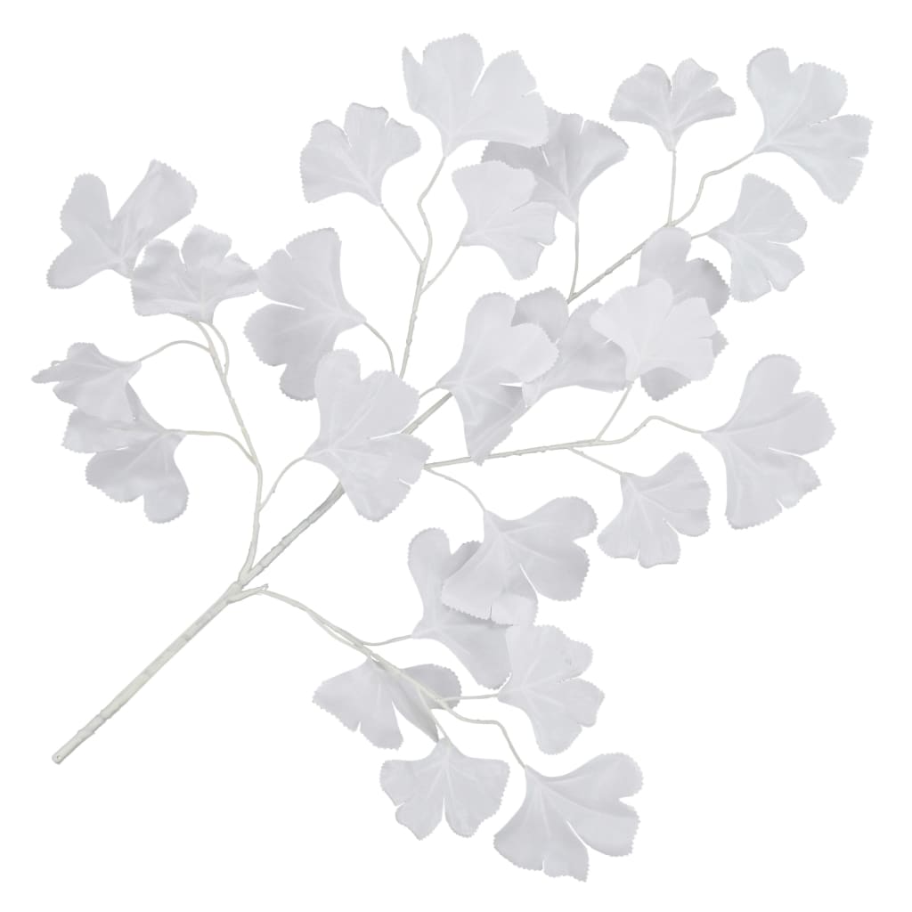 Plantensoort: Japanse notenboom Kleur: wit Materiaal: kunststof Lengte: 65 cm Aantal bladeren: 25 Levering bevat 10 takken