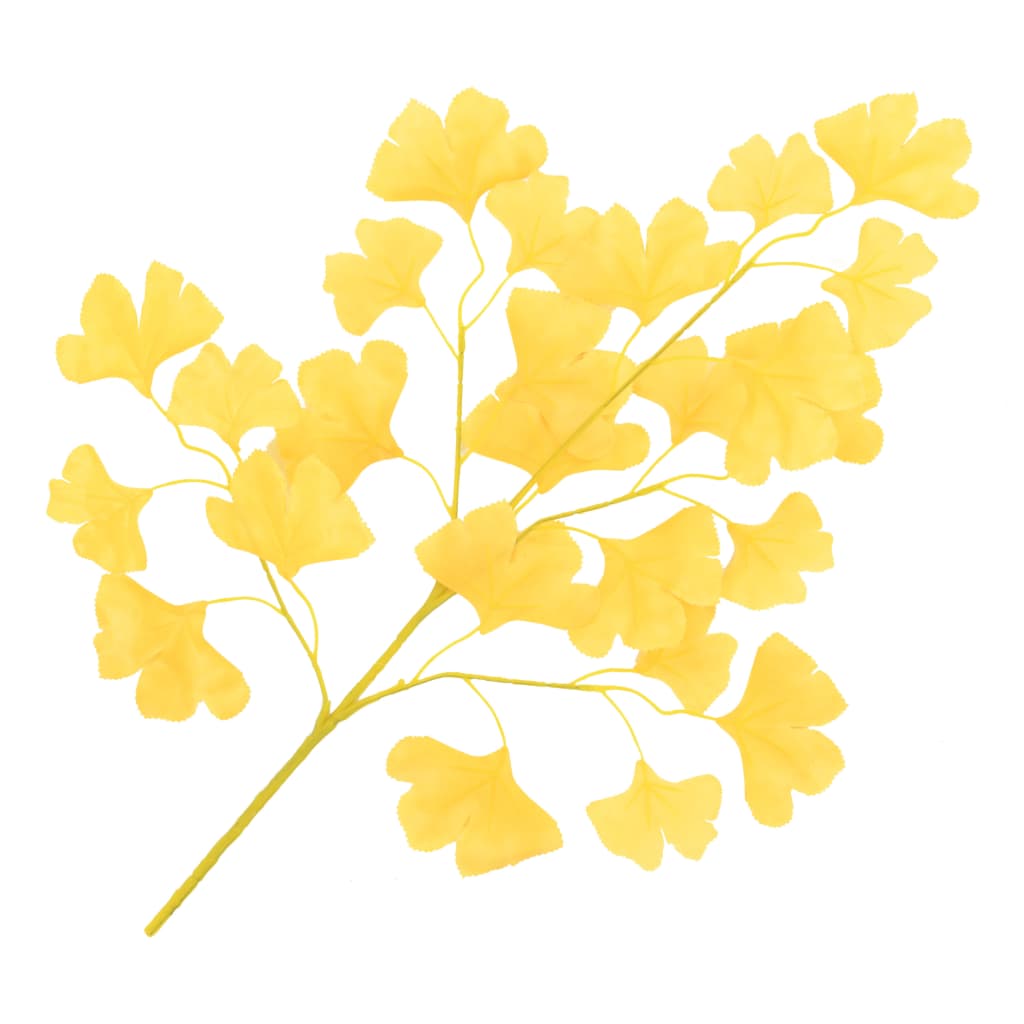 Plantensoort: Japanse notenboom Kleur: geel Materiaal: kunststof Lengte: 65 cm Aantal bladeren: 25 Levering bevat 10 takken