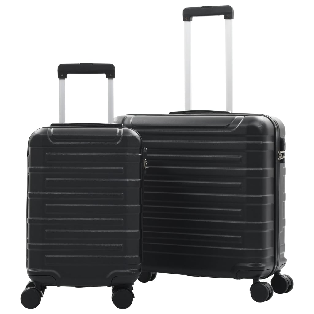 vidaXL 2-delige Harde kofferset ABS zwart