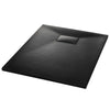 Kleur: zwart Materiaal: SMC (Sheet Molding Compound) met hars, glasvezel en steenpoeder Afmetingen: 90 x 70 x 2,6 cm (B x D x D) Afmetingen afvoerputje: 20 x 12,5 cm (B x D) Lage instap Standaard 9 cm afvoeropening (exclusief afvoer) Eenvoudig te reinigen Duurzaam product dat niet vervormt Maximale stabiliteit dankzij goede schokbestendigheid