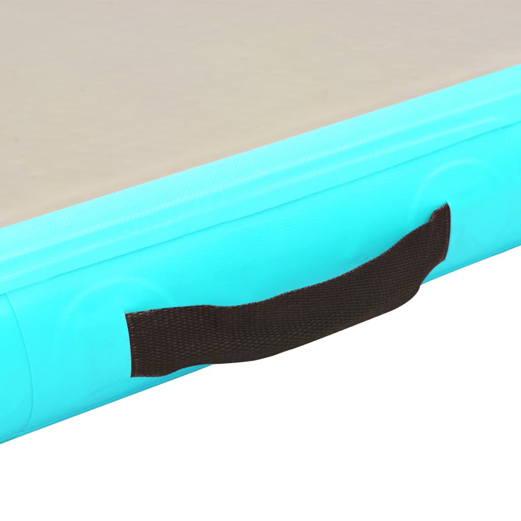 vidaXL Gymnastiekmat met pomp opblaasbaar 400x100x10 cm PVC groen