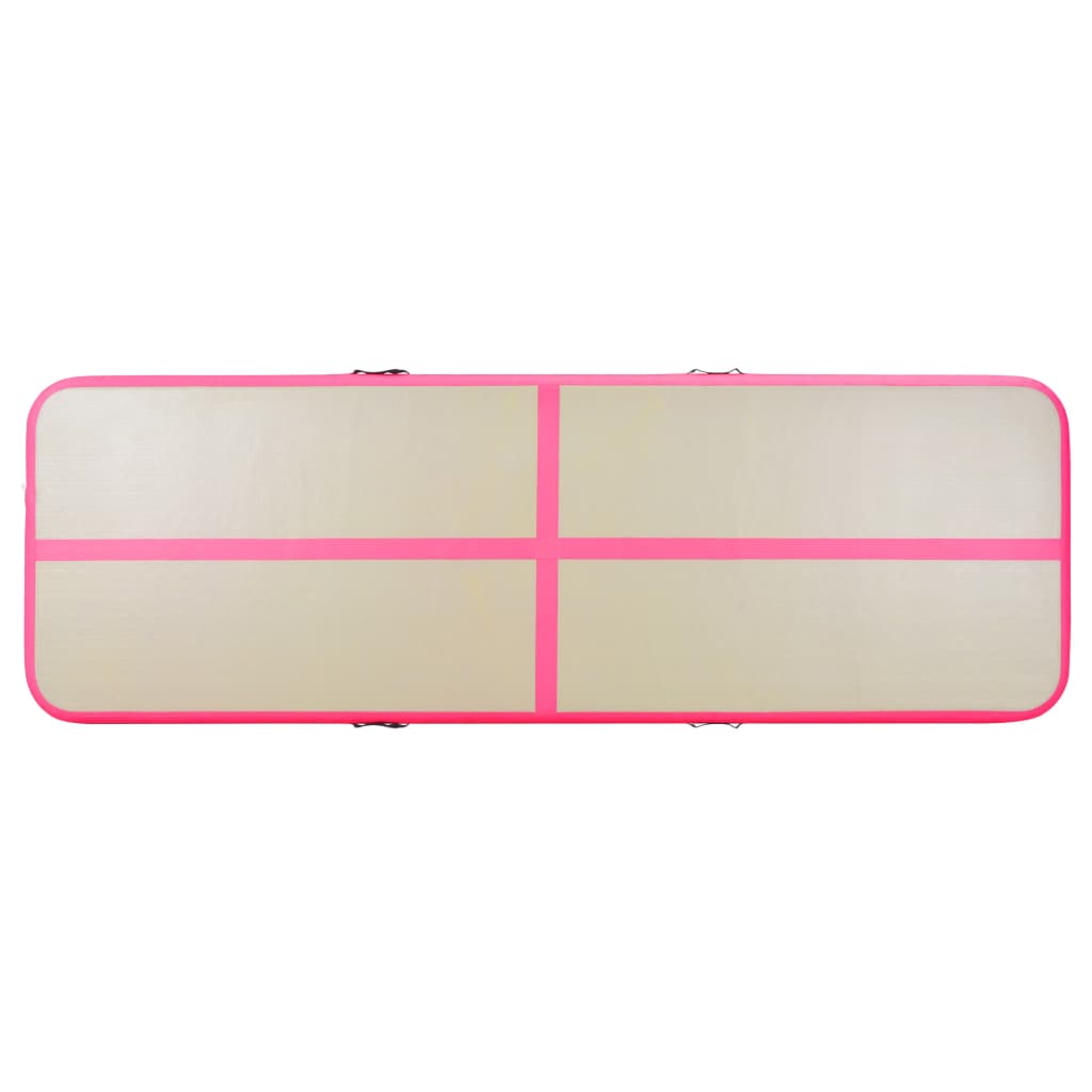 vidaXL Gymnastiekmat met pomp opblaasbaar 800x100x10 cm PVC roze