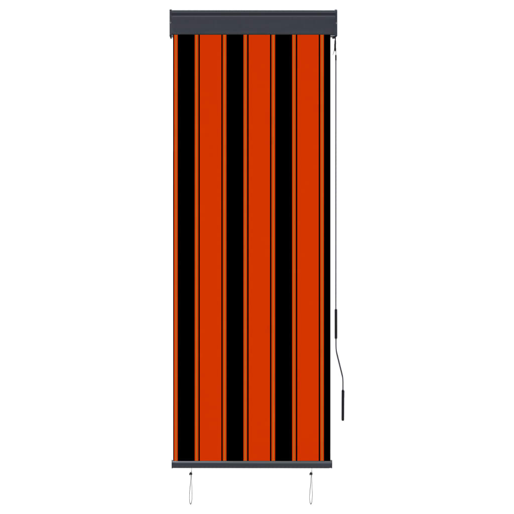 Kleur: oranje en bruin Materiaal: stof (100% polyester) met PA-coating, aluminium en staal Afmetingen: 60 x 250 cm (B x H) Lengte slinger: 1,21 m Uv- en hitteblokkerend Zwengelmechanisme Montage vereist