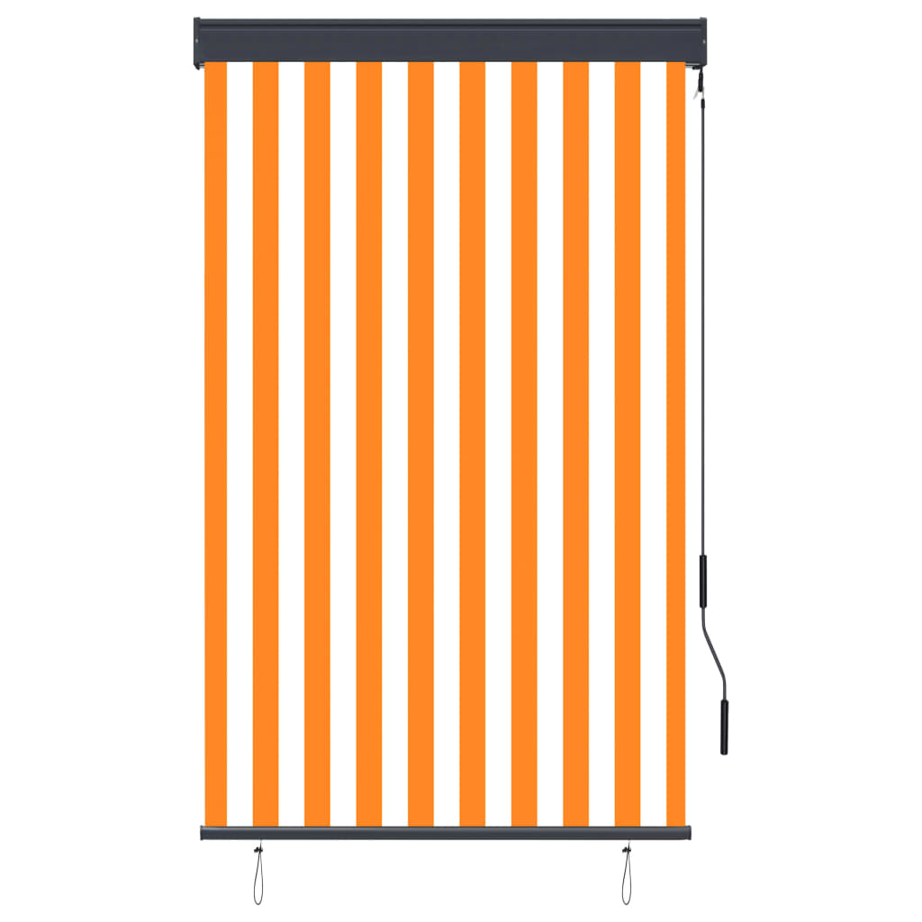 Kleur: wit en oranje Materiaal: stof (100% polyester) met PA-coating, aluminium en staal Afmetingen: 100 x 250 cm (B x H) Lengte slinger: 1,21 m Uv- en hitteblokkerend Zwengelmechanisme Montage vereist