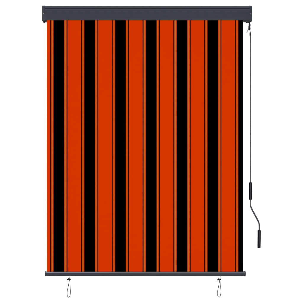 Kleur: oranje en bruin Materiaal: stof (100% polyester) met PA-coating, aluminium en staal Afmetingen: 120 x 250 cm (B x H) Lengte slinger: 1,21 m Uv- en hitteblokkerend Zwengelmechanisme Montage vereist