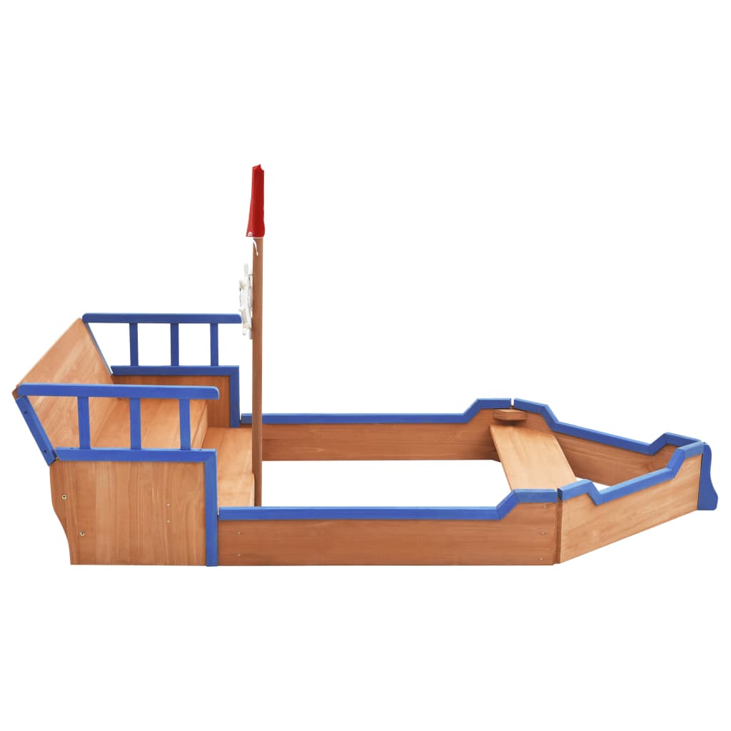 vidaXL Zandbak piratenschip 190x94,5x136 cm vurenhout