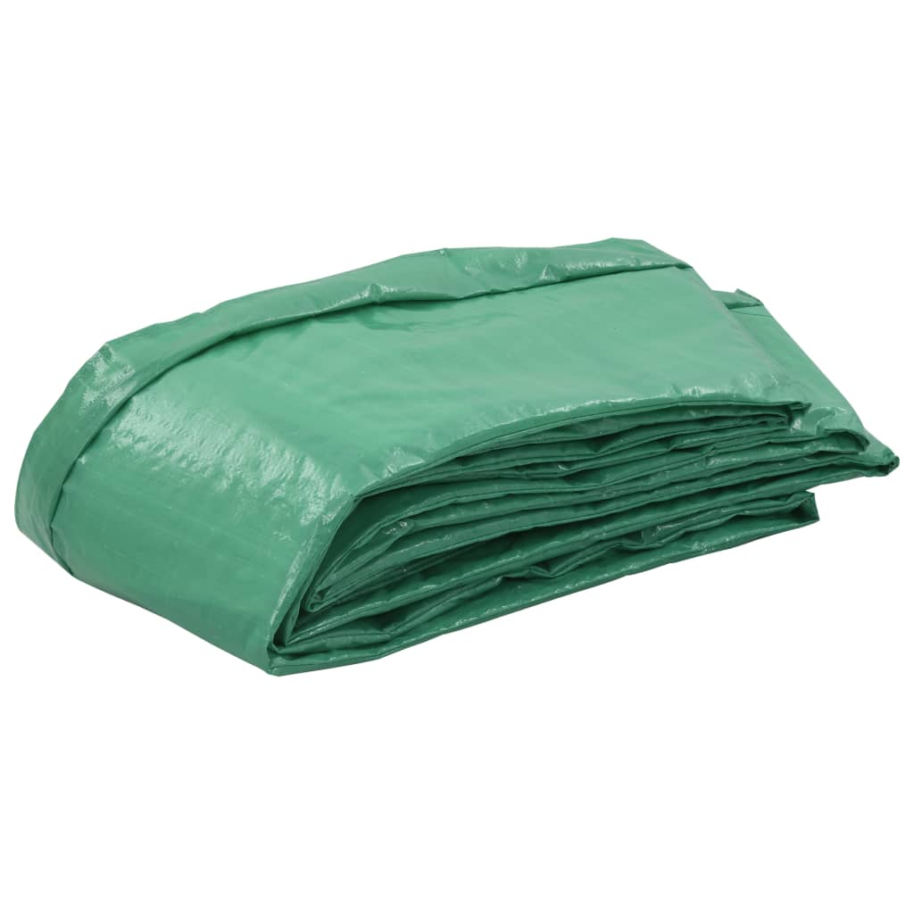 Kleur: groen Geschikt voor: 3,05 m/10 ft ronde trampoline Materiaal: PE en EPE-schuimvulling Breedte mat: 26 cm Dikte schuimvulling: 10 mm Duurzaam en weerbestendig