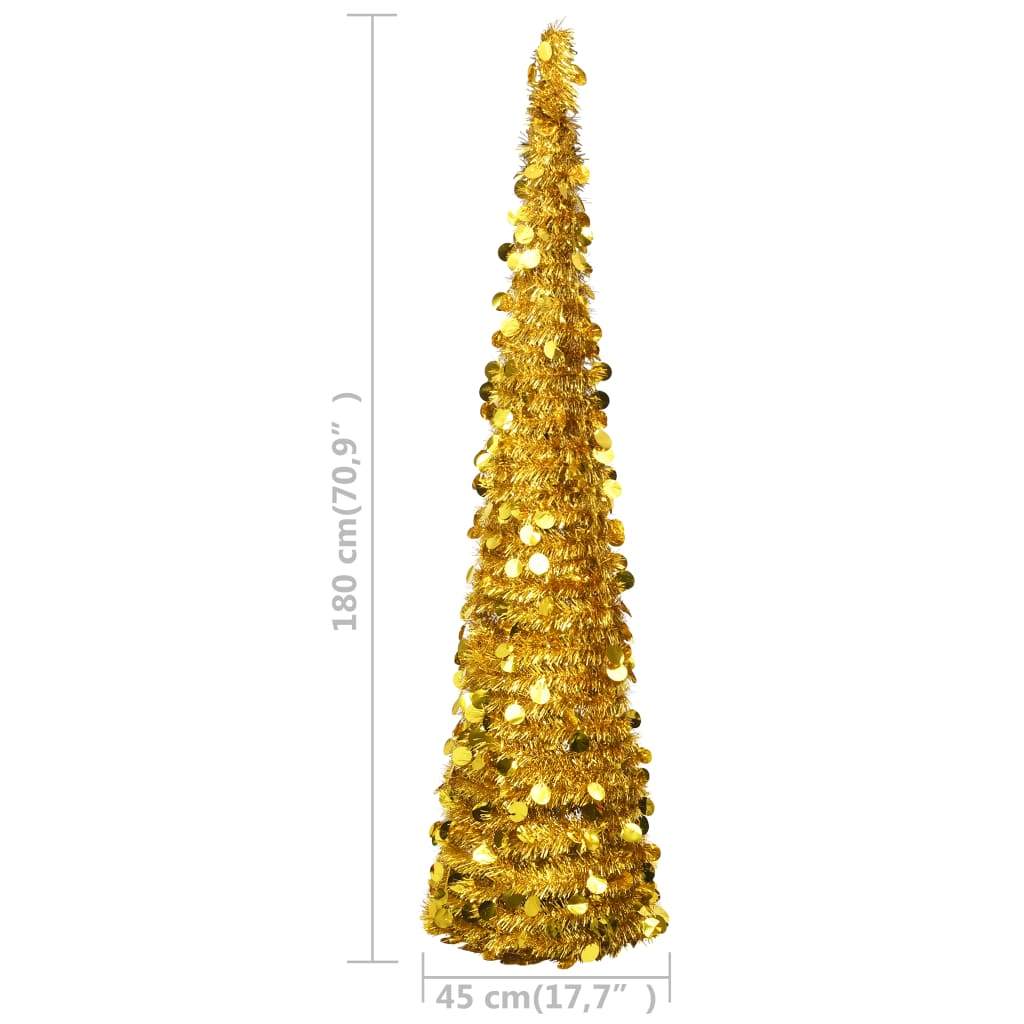 vidaXL Kunstkerstboom pop-up 180 cm PET goudkleurig