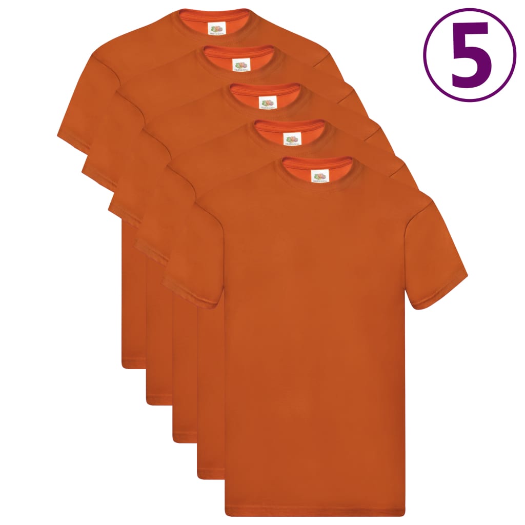 Fruit of the Loom T-shirts Original 5 st XL katoen oranje