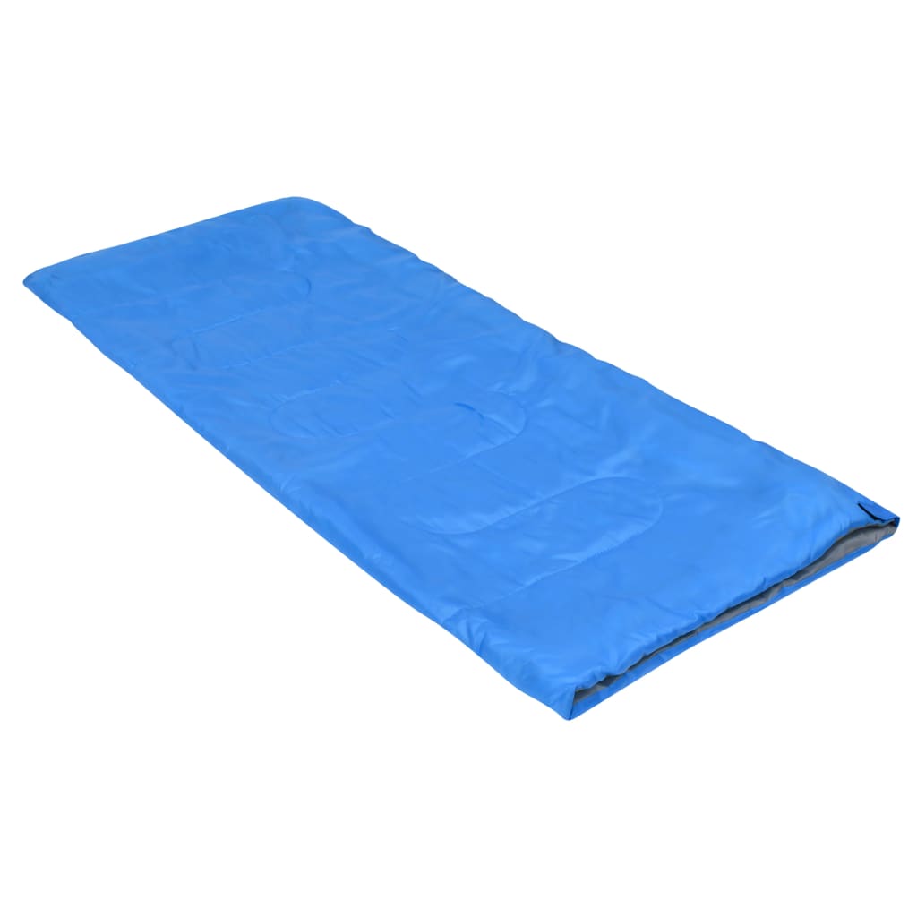 Kleur: blauw Materiaal: polyester Afmetingen: 165 x 75 cm (L x B) Gewicht: 670 g Met dubbele rits Maximale temperatuur: 25 °C Comfortabele temperatuur: 20 °C Extreme temperatuur: 15 °C Inclusief opbergzak