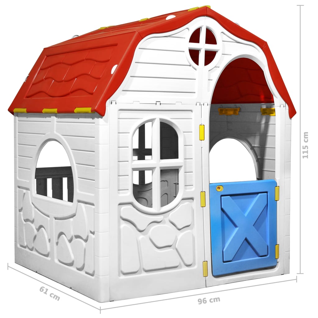 vidaXL Speelhuis inklapbaar met deuren en ramen