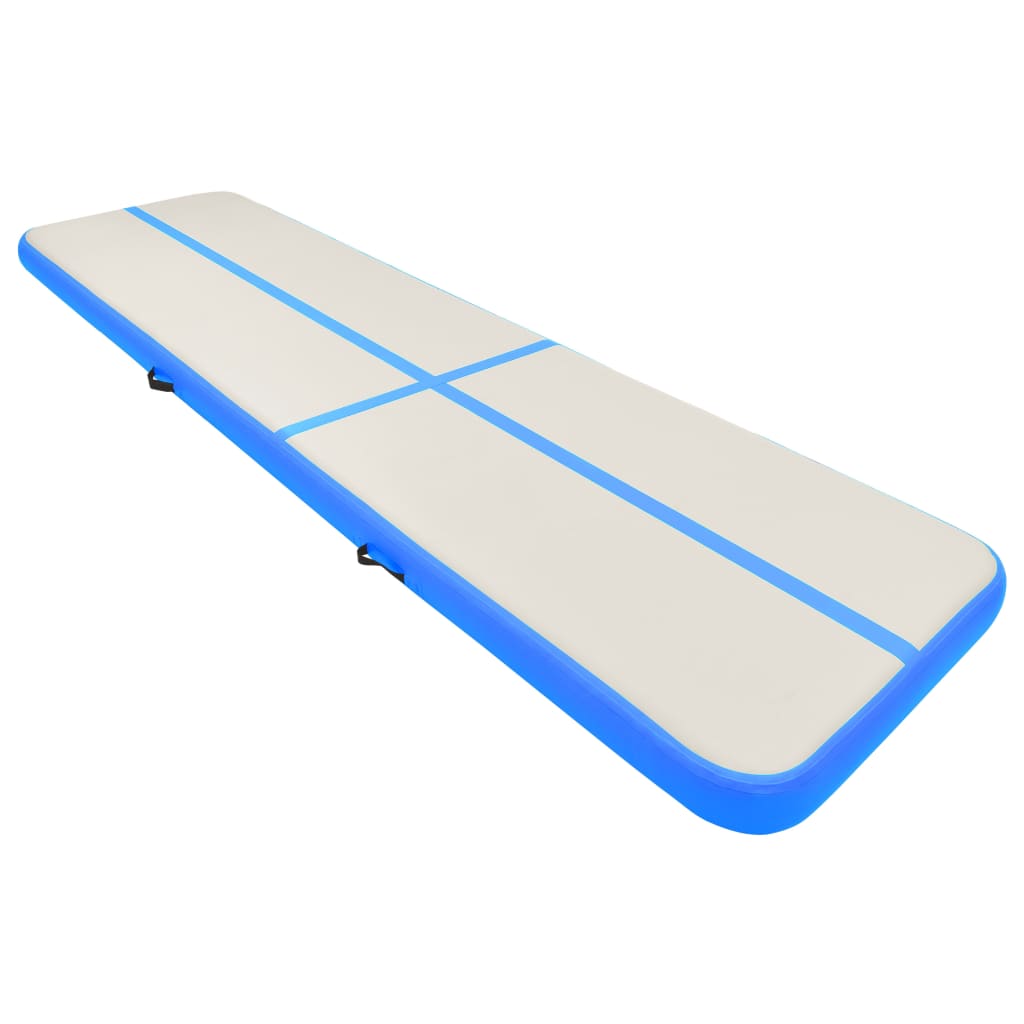 Kleur: blauw en grijs Materiaal: hoge-dichtheid PVC en PVC-stof Afmetingen: 600 x 100 x 15 cm (L x B x D) Inclusief pomp