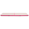 vidaXL Gymnastiekmat met pomp opblaasbaar 800x100x15 cm PVC roze