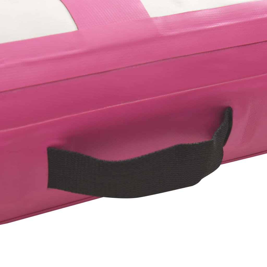 vidaXL Gymnastiekmat met pomp opblaasbaar 800x100x20 cm PVC roze