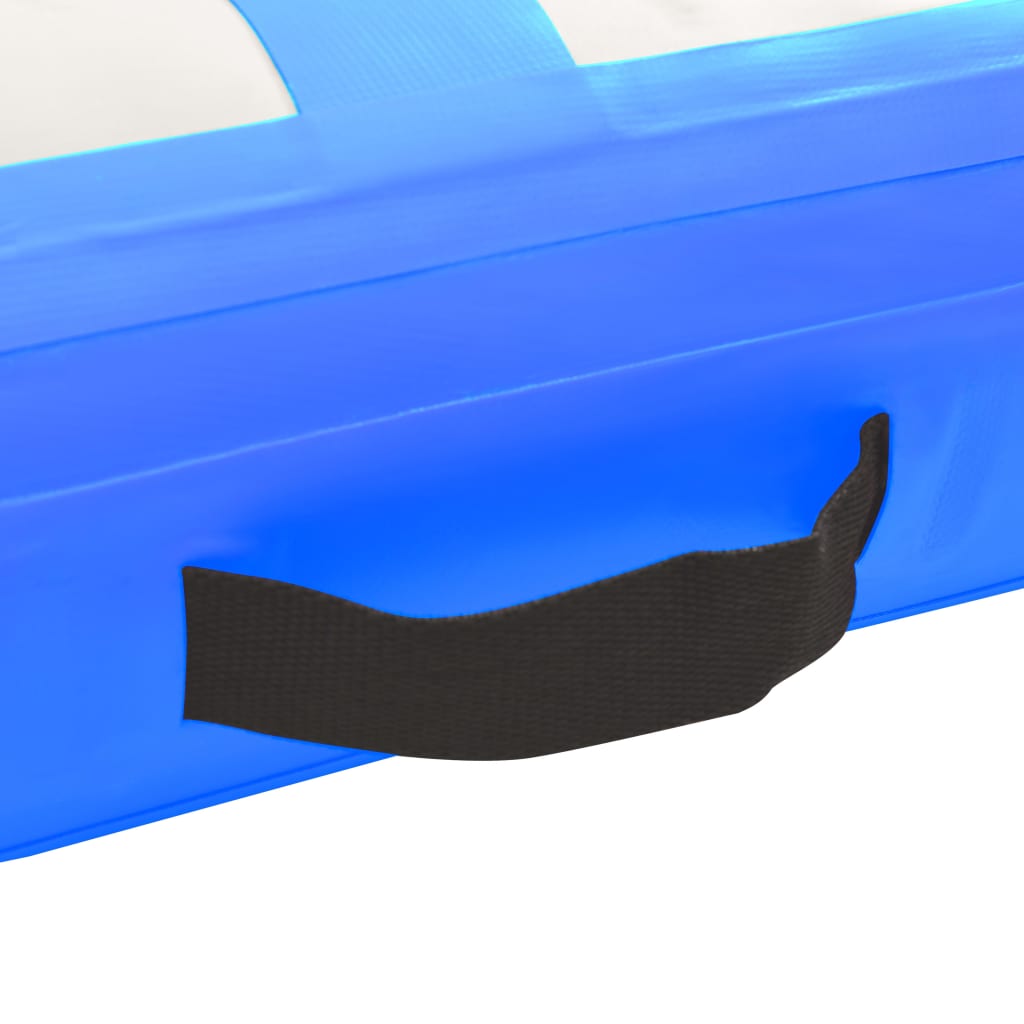 vidaXL Gymnastiekmat met pomp opblaasbaar 200x200x10 cm PVC blauw