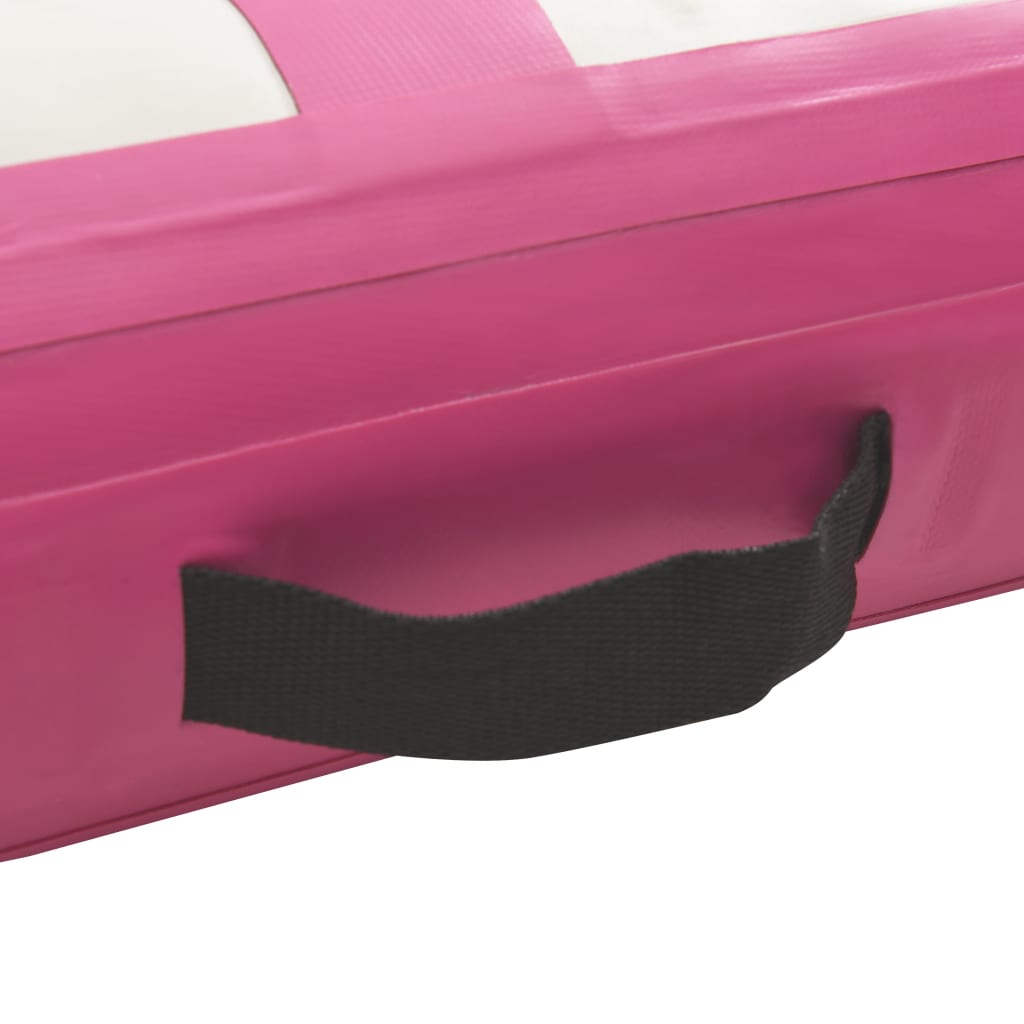 vidaXL Gymnastiekmat met pomp opblaasbaar 200x200x20 cm PVC roze