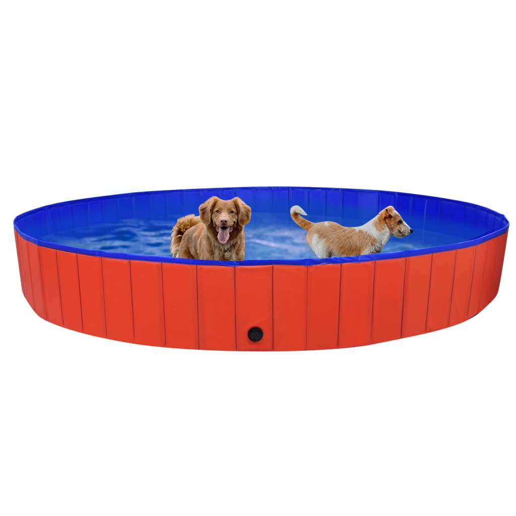 Kleur: rood Materiaal: PVC Afmetingen: 300 x 40 cm (ø x H) Voor het afkoelen van je hond bij warm weer Onderscheidend, opvouwbaar ontwerp Anti-slip Geschikt voor zowel binnen- als buitengebruik Geen pomp nodig