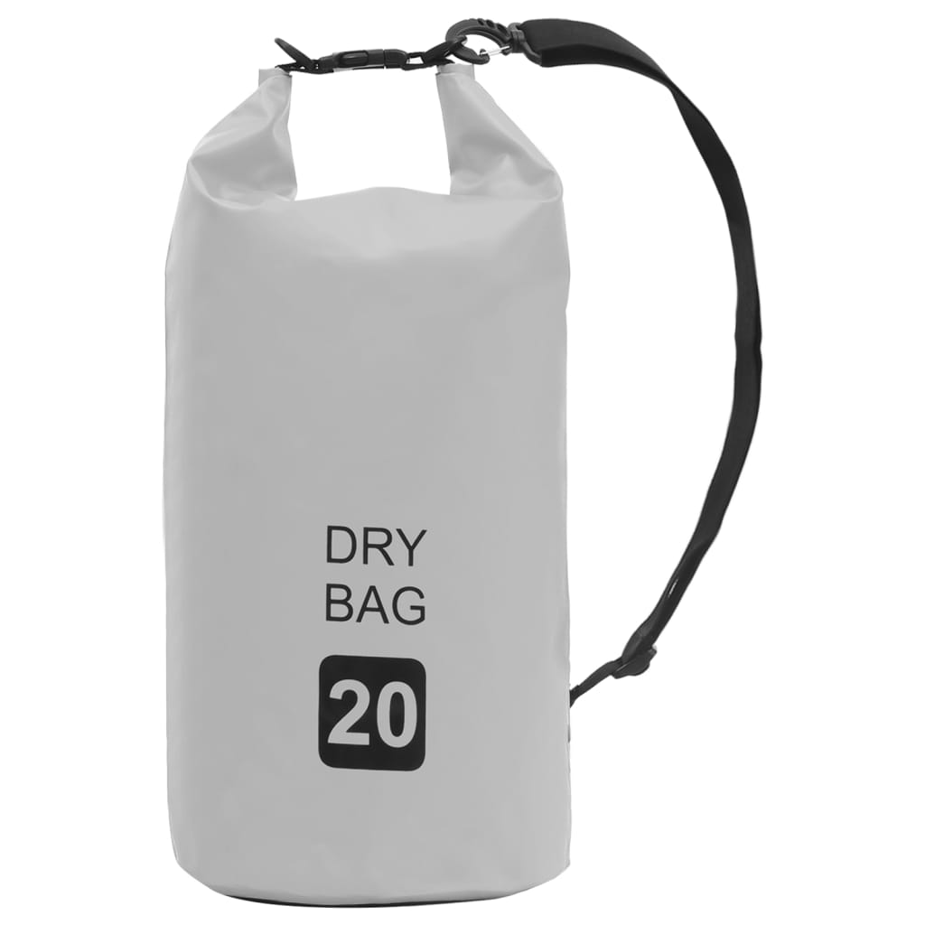 vidaXL Drybag 20 L PVC grijs