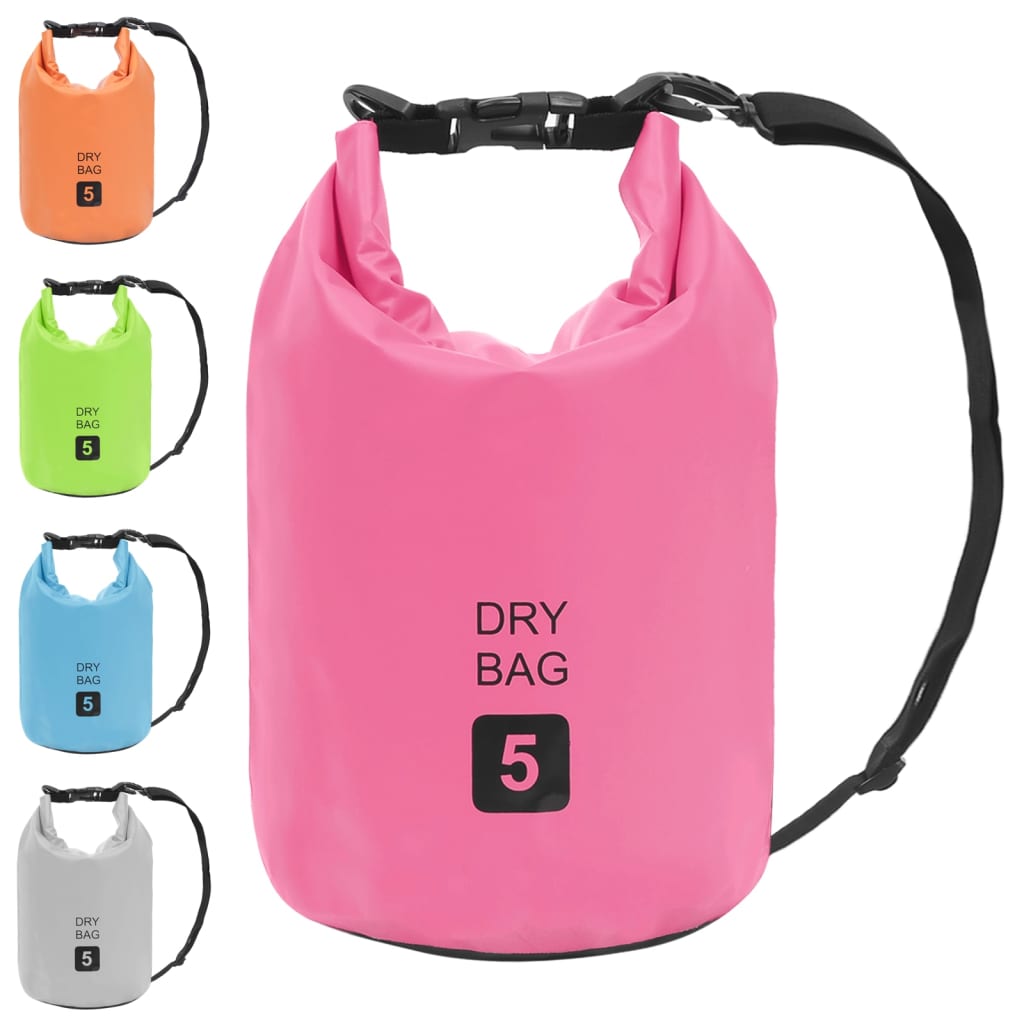 vidaXL Drybag 5 L PVC roze