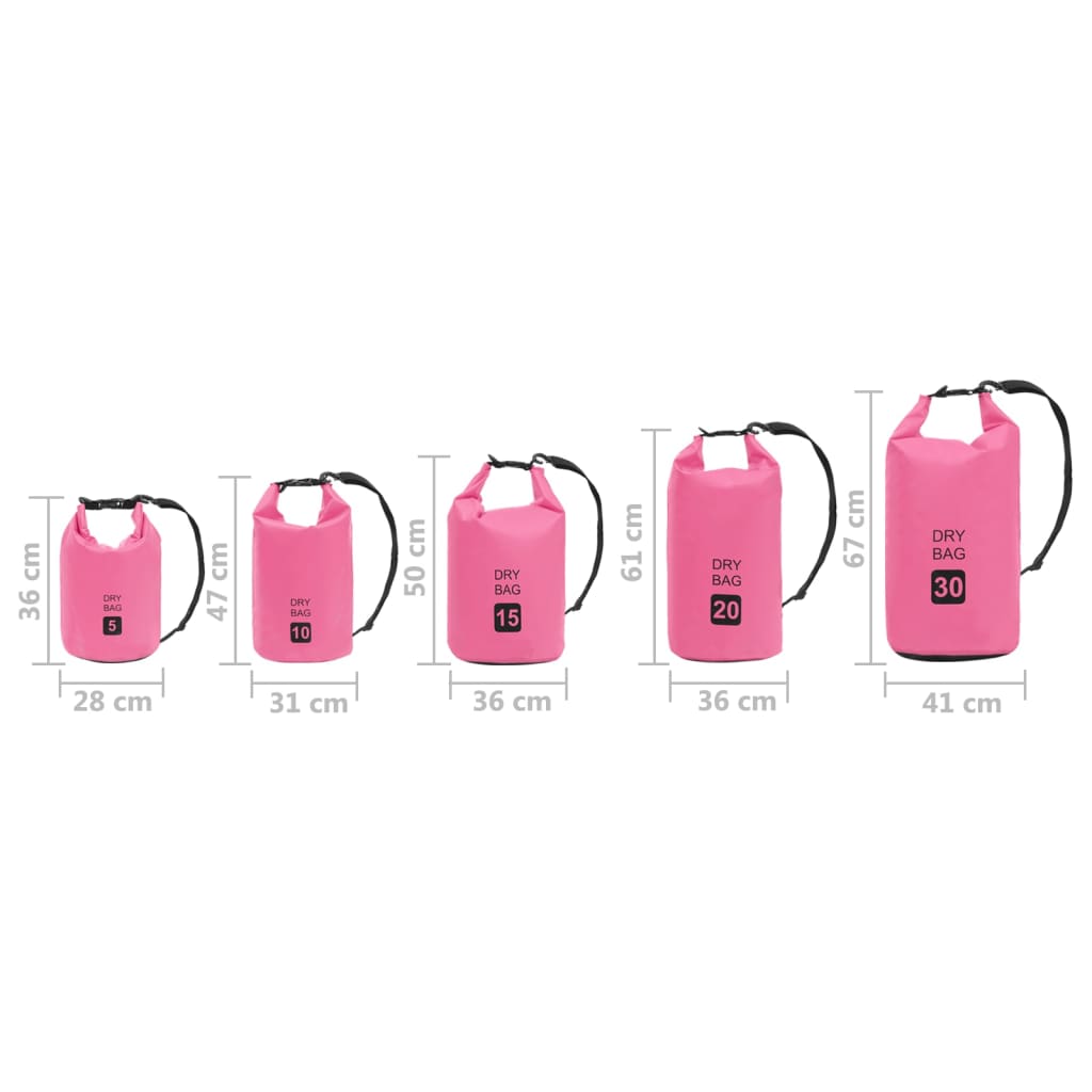 vidaXL Drybag 15 L PVC roze
