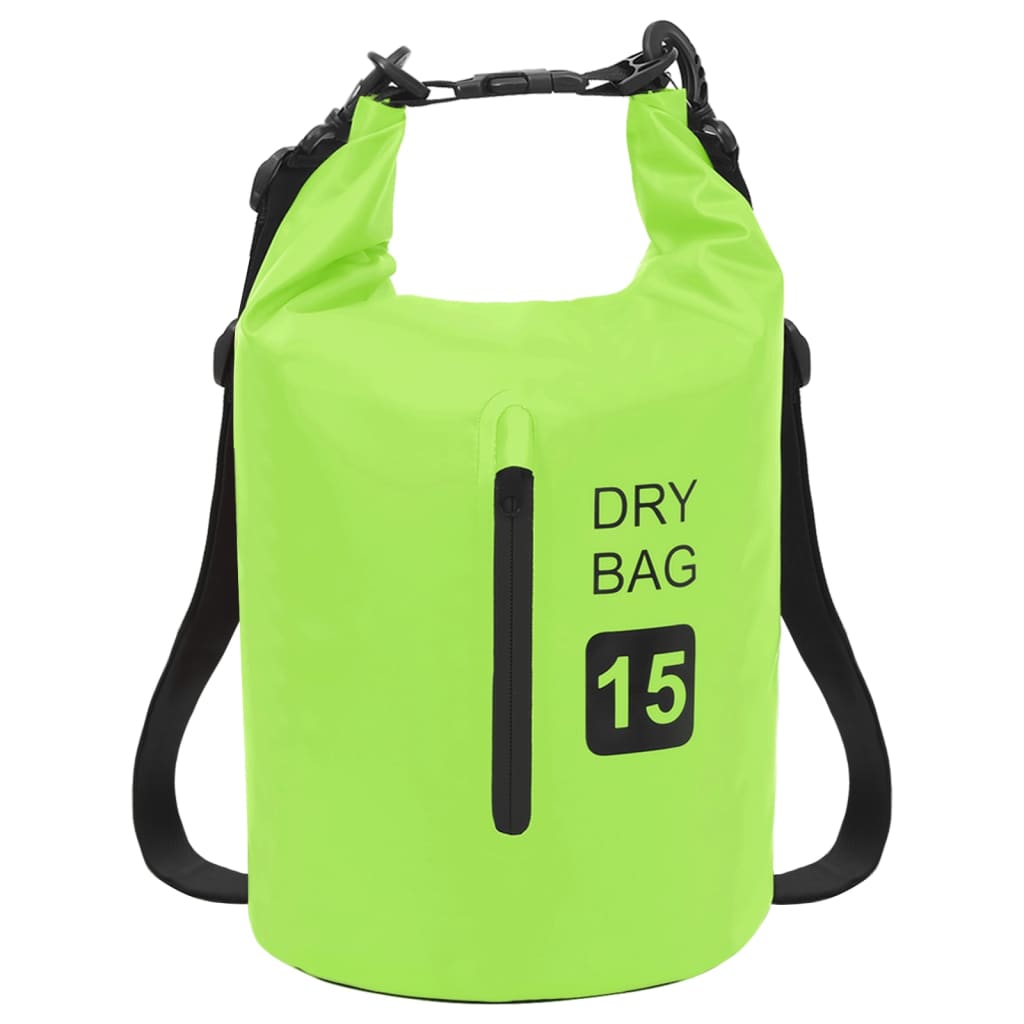 vidaXL Drybag met rits 15 L PVC groen