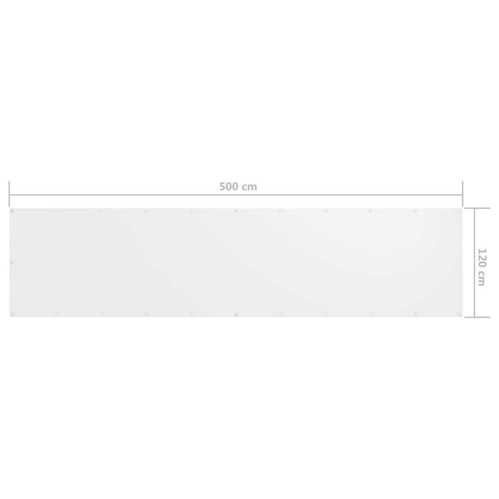 vidaXL Balkonscherm 120x500 cm oxford stof wit