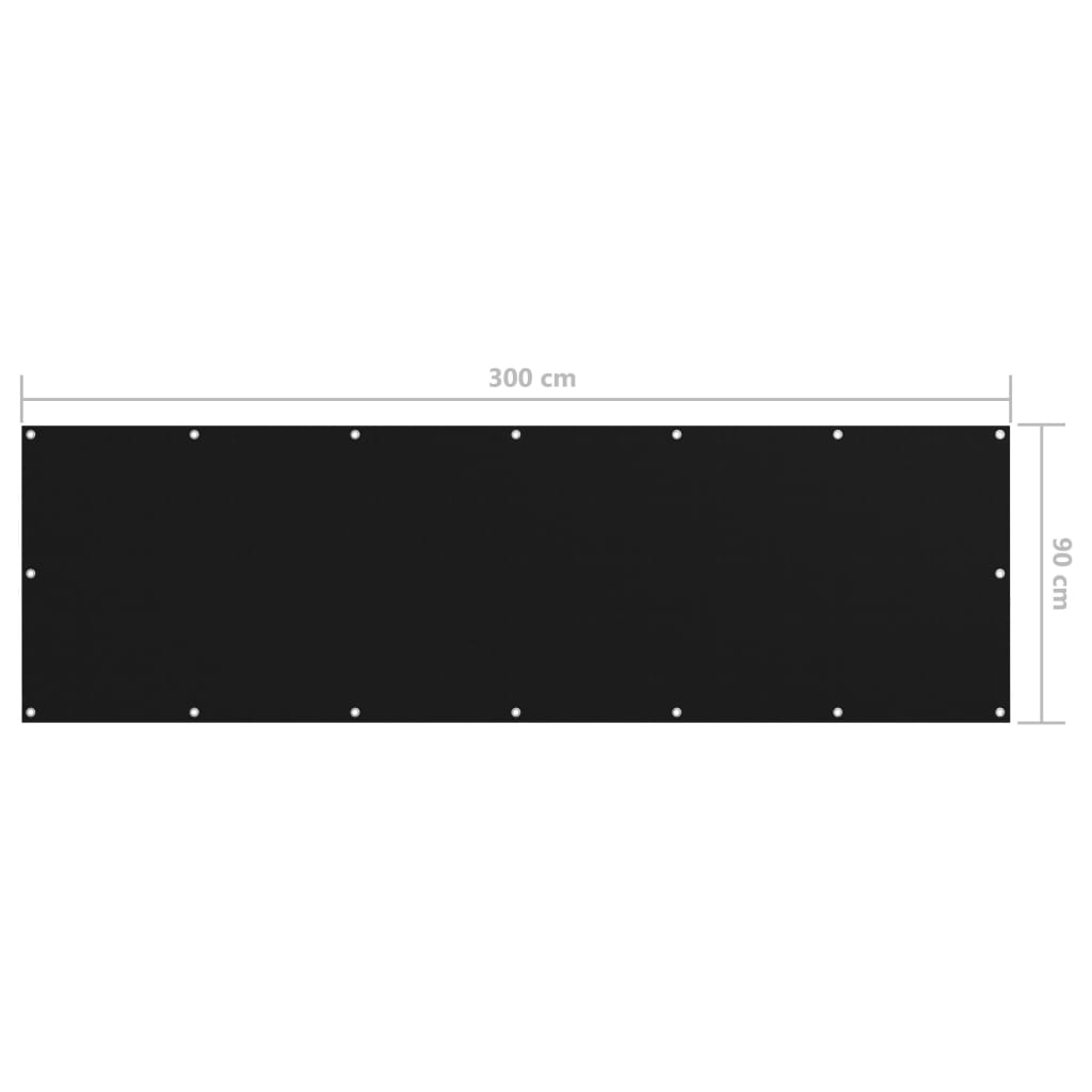 vidaXL Balkonscherm 90x300 cm oxford stof zwart