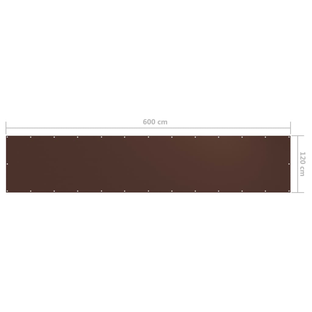 vidaXL Balkonscherm 120x600 cm oxford stof bruin