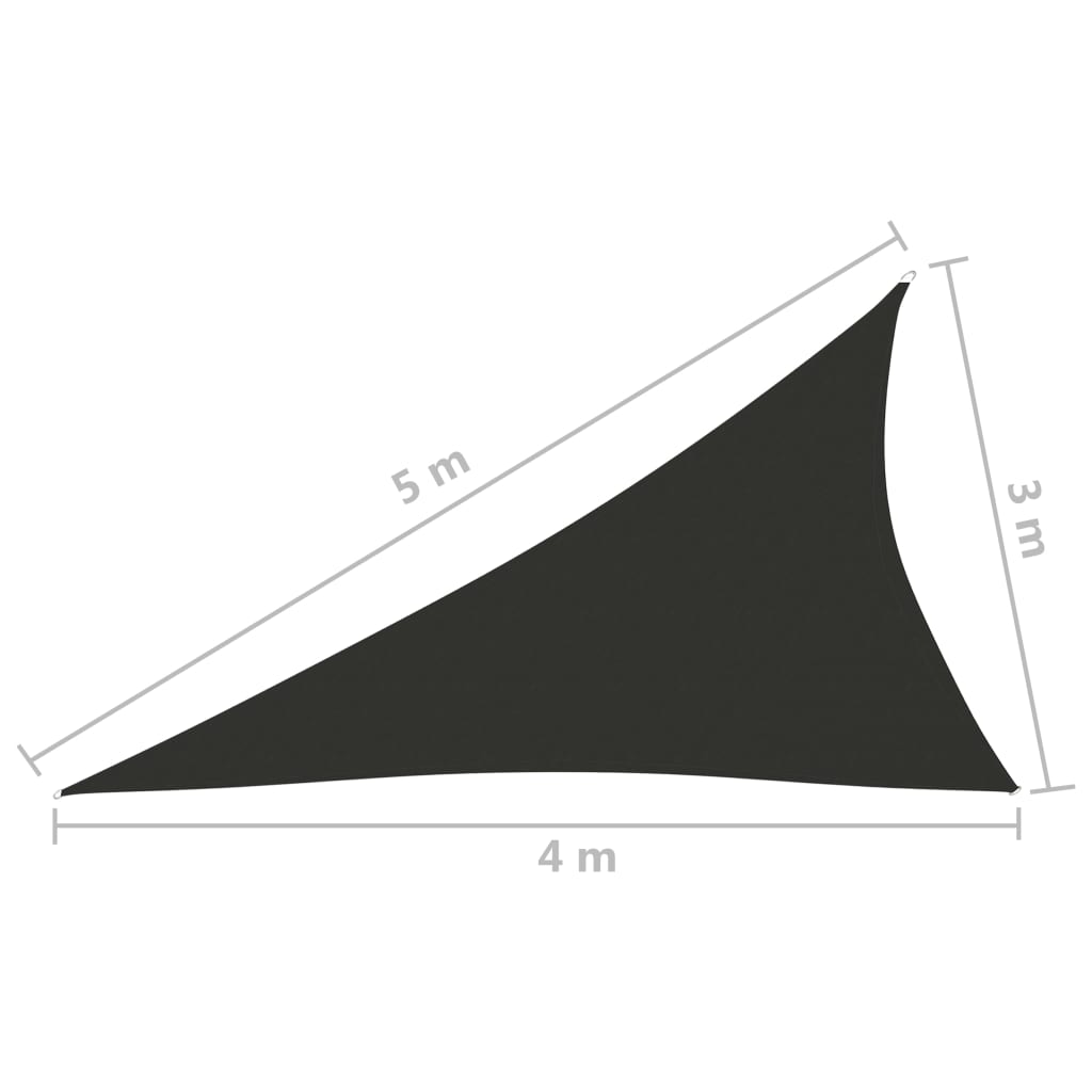 vidaXL Zonnescherm driehoekig 3x4x5 m oxford stof antracietkleurig