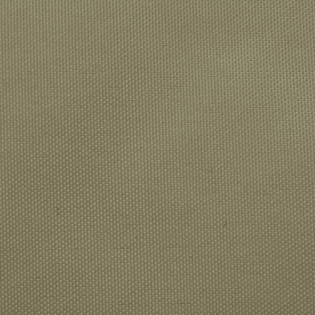 Kleur: beige Materiaal: PU-gecoat oxford stof Afmetingen: 2,5 x 2,5 m (L x B) Vorm: vierkant Waterbestendig Uv-beschermend Roestvrijstalen bevestigingsmiddelen op elke hoek Inclusief 4 x 1,5 m PE touw